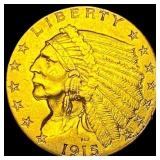 1915 Indian Head Gold $2.50 Quarter Eagle CLOSELY