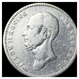 1849 Netherlands Silver 25 Cents LIGHTLY  CIRCULA