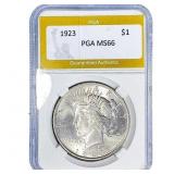 1923 Silver Peace Dollar PGA MS66