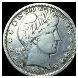1909-O Silver Barber Half Dollar ABOUT UNCIRCULATE