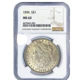 1896 Morgan Silver Dollar NGC MS62