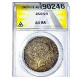 1923-D Silver Peace Dollar ANACS AU55