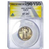 1917-D Standing Liberty Quarter ANACS VF25