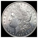 1891-S Silver Morgan Dollar CHOICE AU