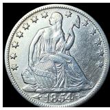 1854-O Silver Half Dollar NEARLY UNCIRCULATED