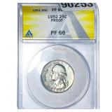 1952 Washington Silver Quarter ANACS PF66 PROOF