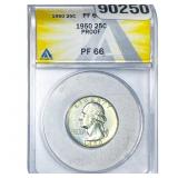 1950 Washington Silver Quarter ANACS PF66 PROOF