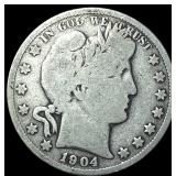 1904-S Silver Barber Half Dollar LIGHTLY CIRCULATE
