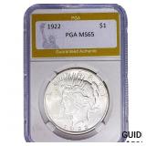1922 Silver Peace Dollar PGA MS65