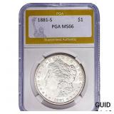 1881-S Morgan Silver Dollar PGA MS66
