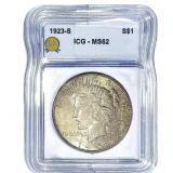 1923-S Silver Peace Dollar ICG MS62