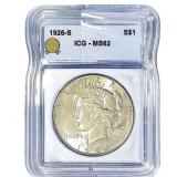 1926-S Silver Peace Dollar ICG MS62