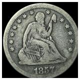 1857-O Silver Seated Liberty Quarter LIGHTLY CIRCU