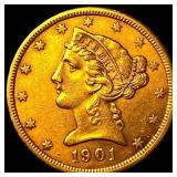 1901-S Gold $5 Liberty Half Eagle UNCIRCULATED