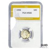 1936 Mercury Silver Dime PGA MS66