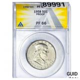 1958 Washington Silver Half Dollar ANACS PF66 PROO
