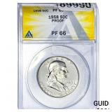 1958 Washington Silver Half Dollar ANACS PF66 PROO