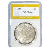 1883 Morgan Silver Dollar PGA MS65