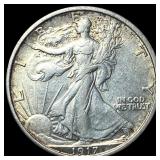 1917 Walking Liberty Half Dollar CLOSELY UNCIRCULA
