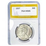 1937 Walking Liberty Half Dollar PGA MS66