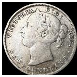 1900 Newfoundland Silver 20 Cents LIGHTLY CIRCULAT