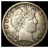 1897 Silver Half Dollar (Barber) NEARLY UNCIRCULAT