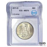 2011-D  ICG MS70 50C US ARMY