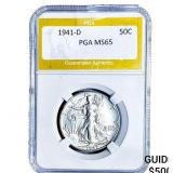 1941-D Walking Liberty Half Dollar PGA MS65