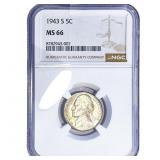 1943-S Jefferson Nickel NGC MS66