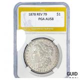 1878 REV 79 Morgan Silver Dollar PGA AU58