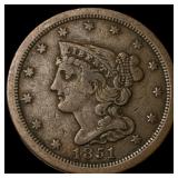 1851 Braided Hair Half Cent LIGHTLY  CIRCULATED