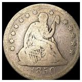 1850-O Silver Seated Liberty Quarter NICELY CIRCUL