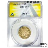 1917-S Buffalo Nickel ANACS VG8