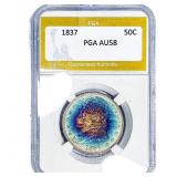 1837 Capped Bust Half Dollar PGA AU58