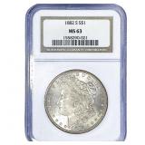 1882-S Morgan Silver Dollar NGC MS63