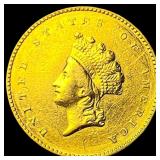 1855 Gold $1 Indian Princess Head Type 2 NEARLY UN