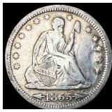 1855 Arrows Seated Liberty Quarter LIGHTLY CIRCULA