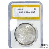1881-S Morgan Silver Dollar PGA Brilliant UNC