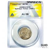 1938-D/S Buffalo Nickel ANACS AU58