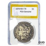 1878 REV 79 Morgan Silver Dollar PGA Genuine