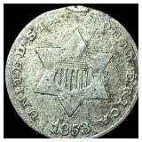 1853 Silver Three-Cent Piece NICELY CIRCULATED