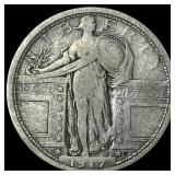 1917 Type 1 Standing Liberty Quarter ABOUT UNCIRCU