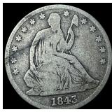 1843 Silver Half Dollar (Seated Liberty) LIGHTLY C