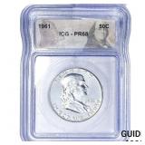 1961 Franklin Half Dollar ICG PR68