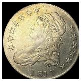 1817 Capped Bust Half Dollar NEARLY UNCIRCULATED