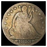 1853 Arrows Seated Liberty Half Dollar NICELY CIRC