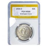 1954-D Washington Carver Half Dollar PGA MS66