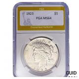 1923 Silver Peace Dollar PGA MS64