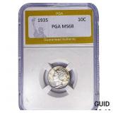 1935 Mercury Silver Dime PGA MS68