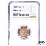 1909 Wheat Cent NGC MS64 RB